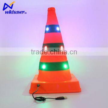 Led USB Rechargeable Waterproof Collapsible Traffic Cone photo-2