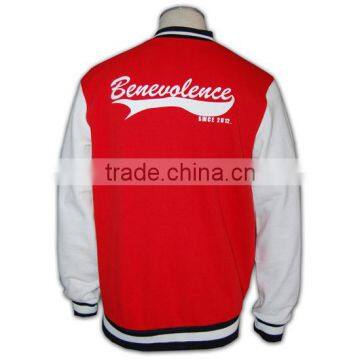 Student Baseball Jacket Hoodies Red White photo-5