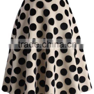 2016 Guangzhou Shandao Custom Logo New Fancy Style Summer Fashionable Polka Dot Ruffle Knee Length Women Umbrella Skirt photo-3