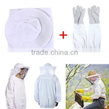 Hot Sale High Quality Protective Bee Keeping Jacket Veil Suit Smock Equipment+1 Pair Beekeeping Long Sleeve Gloves photo-2