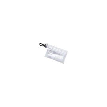 Promotional Full zip translucent pouch with convenient plasic clip