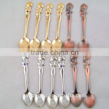 rose vintage coffee spoon /hitg stainless steel leaves ice cream spoon and fork /fancy dessert spoon jam spoon dinnerware