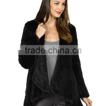 SJ460-02 Europe Rabbit Knitted Fur Jacket