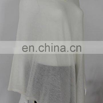 V-neck Summer Wearing Women Merino Wool Acrylic Nylon Blend Ponsho Wraps photo-5