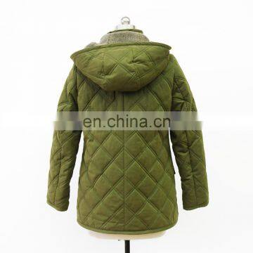 Women Warm Fake Fur Lining Winter Hooded Quilted Jacket photo-2