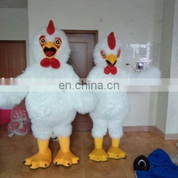 Animal plush white chicken adult animal costume chook mascot costume for sale