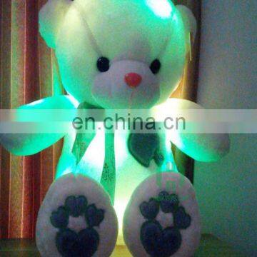 HI CE latest custom stuffed plush light toy led teddy bear with red heart stuffed plush toys for sale