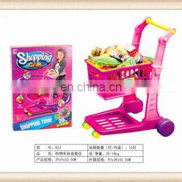 New product kids plastic supermarket shopping cart toy shopping tholley toy