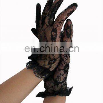 Short floral lace gloves