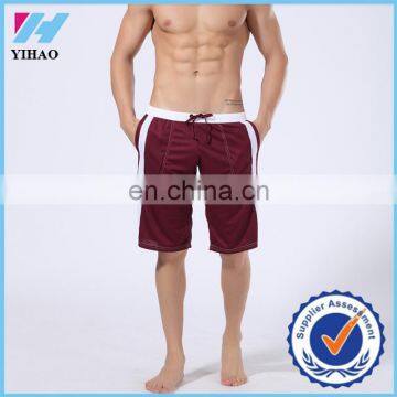 Yihao fashion custom men swimming trunksboxers beach shorts low waist short board bodybuilding shorts active wear