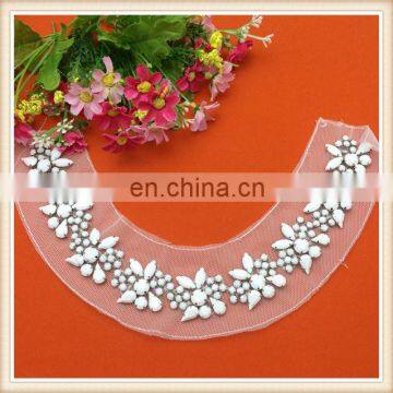 2016 High quality beaded neckline /Neck designs of kurtis/ neckline beaded collar /front neck trim for dress design