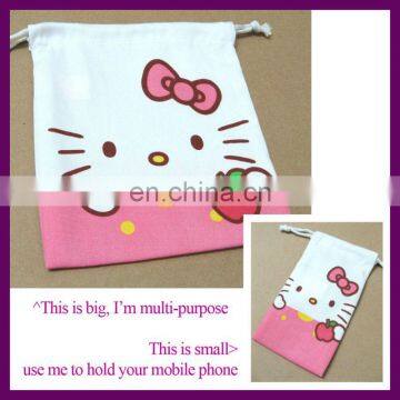 hello kitty design mobile phone cotton bag