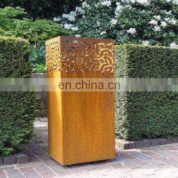 Outdoor wood burning corten steel fire pit sphere