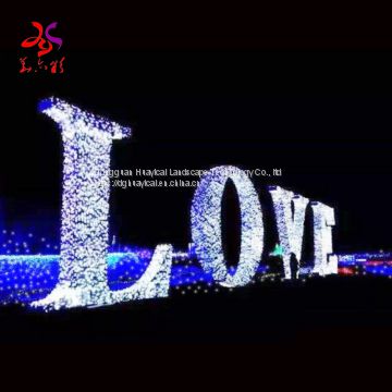 Outdoor waterproof IP65 Character LOVE LED Light 3D Sculpture Motif Lights