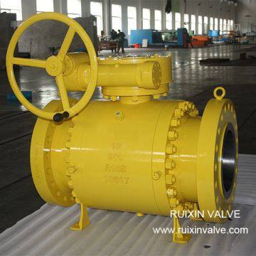 China Supplier Manufacturer API 6D/API608 Trunnion Mounted Forged Steel Ball Valve wtih Gear Wheel Operation