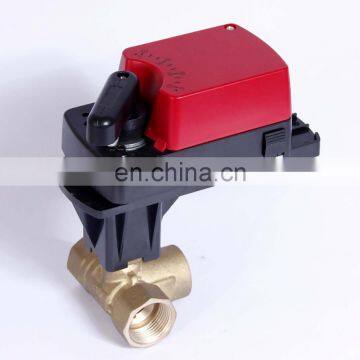 PN20 bar 24VAC/DC ON/OFF type 3 way brass motorized control ball valve G11/2" for water flow system