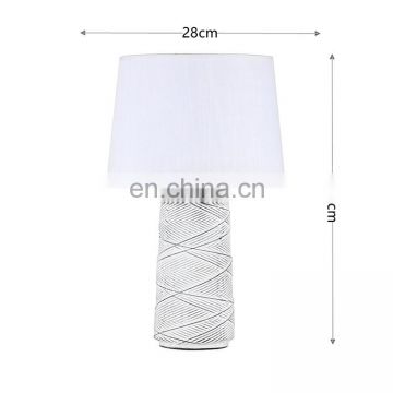 Korean Fancy Ceramic Table Lamp Antique Design Hotel Bedroom Decoration White Desk Lamp photo-6