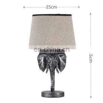 New Arrival Korean Hotel Decoration Modern Table Lamp Elephant Shape Silver Bedside Resin Lamp photo-6