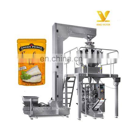 automatic vertical weighing sardine packing machine designed