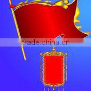 Satin Double Sided Printing , Tow Layers With Tassels, Hanging Flag or Silk Banner photo-4