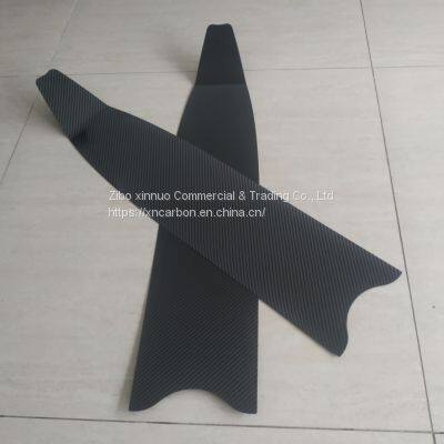 Pure carbon fiber  freedive fins blade carbon free diving fins blade with 3K twill weave and fishing tail