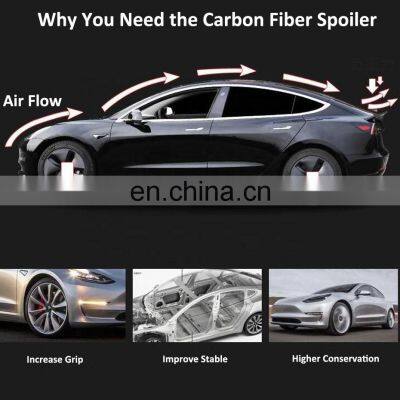 Carbon Fiber Spoiler For Tesla Model 3 Tail Wing Spoiler Trunk Lip Rear Spoiler Wing Car Accessories photo-3