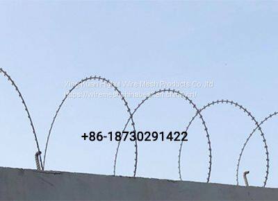 Unclipped Razor Ribbon Wire Razor Concertina Wire Coil Security Barrier photo-5