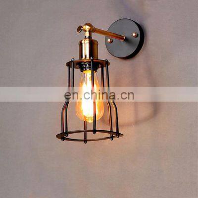 Art Iron cage wall lamp Vintage bedroom wall light 110v 220v