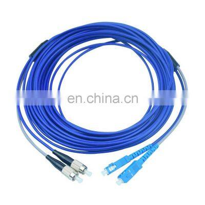 FC-SC Spiral Armored Single Mode Duplex Fiber Optic Patch cord Fiber Jumper armored fiber patch cord