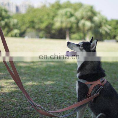 2021 new arrival amazon wholesale cotton like soft padded twill double ended dog leash for walking