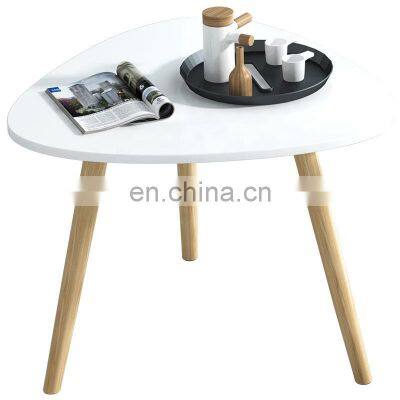 Modern marbling MDF round tea table sofa side simple wrought wooden coffee table