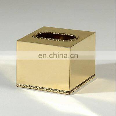 gold plated metal tissue box