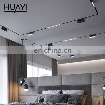 HUAYI High Quality Project Customized Grille Light Aluminum Modern Hotel Showroom Magnet LED Track Light