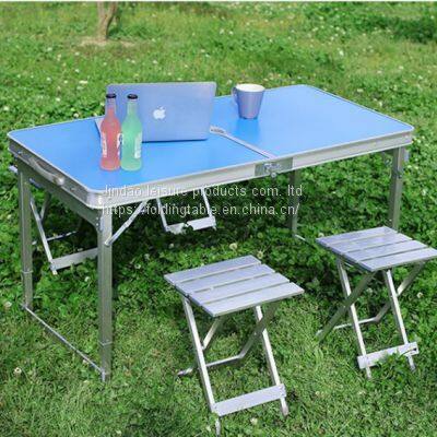 Outdoor lightweight portable camping aluminum picnic table chairs set