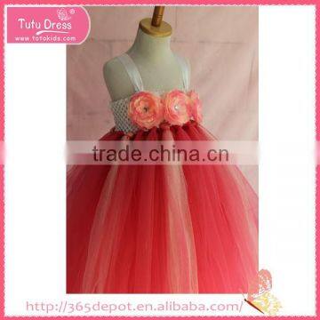 Sleeveless dresses for elegant fluffy voile girl's dress children frocks designs