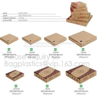 Custom Printed Corrugated Cardboard Recycle Paper Pizza Box Custom Kraft Paper Pizza Box, Fast Food Box photo-2