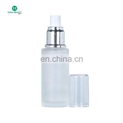 50ml 100ml cosmetic packaging glass cream bottle clear glass bottle with customizing logo