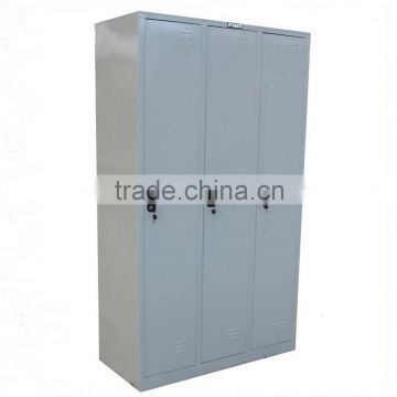 Easy Assemble Knock down metal 3 door Single Tier Full Length lockers