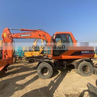 Original doosan dh150-7 wheel excavator , 15Ton doosan digger , Doosan wheel excavators for sale