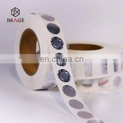 Custom Sand Silver 3D Stereo Effect Secure Pattern Holographic Round Stickers