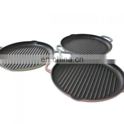 Cast Iron enamel frying pan any color grill pan and pot