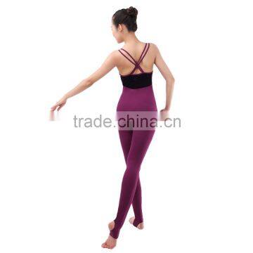 New Velvet Double Straps Stirrup Dance Unitards and Gymnastics Tights Girls