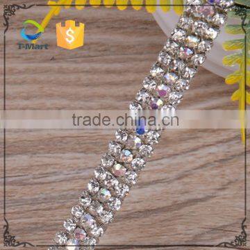 hot sale diamond cup chain 2 rows rhinestone cup chain