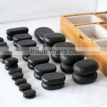 Cold massage stone sets , 45pcs/set in bamboo box