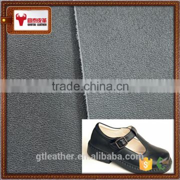 pu coated cow leather R9 pattern for school shoes