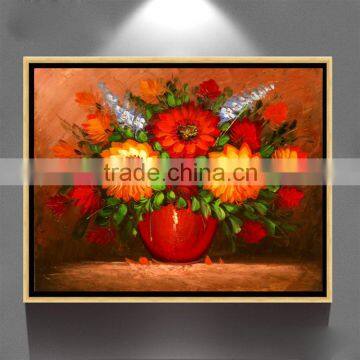 100%Handmade Decoration Flower Oil Painting On Canvas flower vase oil painting