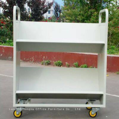 Carrito móvil de libros para biblioteca | Carro de ruedas para almacenamiento y transporte de libros photo-5