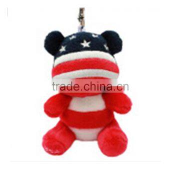 2014 hot selling country bear plush keychain toy