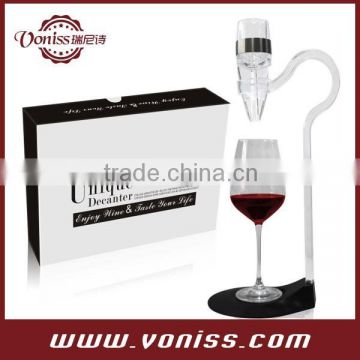 2015 Voniss Hotselling New Red Wine Aerator Pour Spout Wine Decanter Pourer Aerating, Color Box Packing