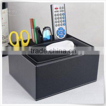 Functional smooth leather tissue holder for hotel